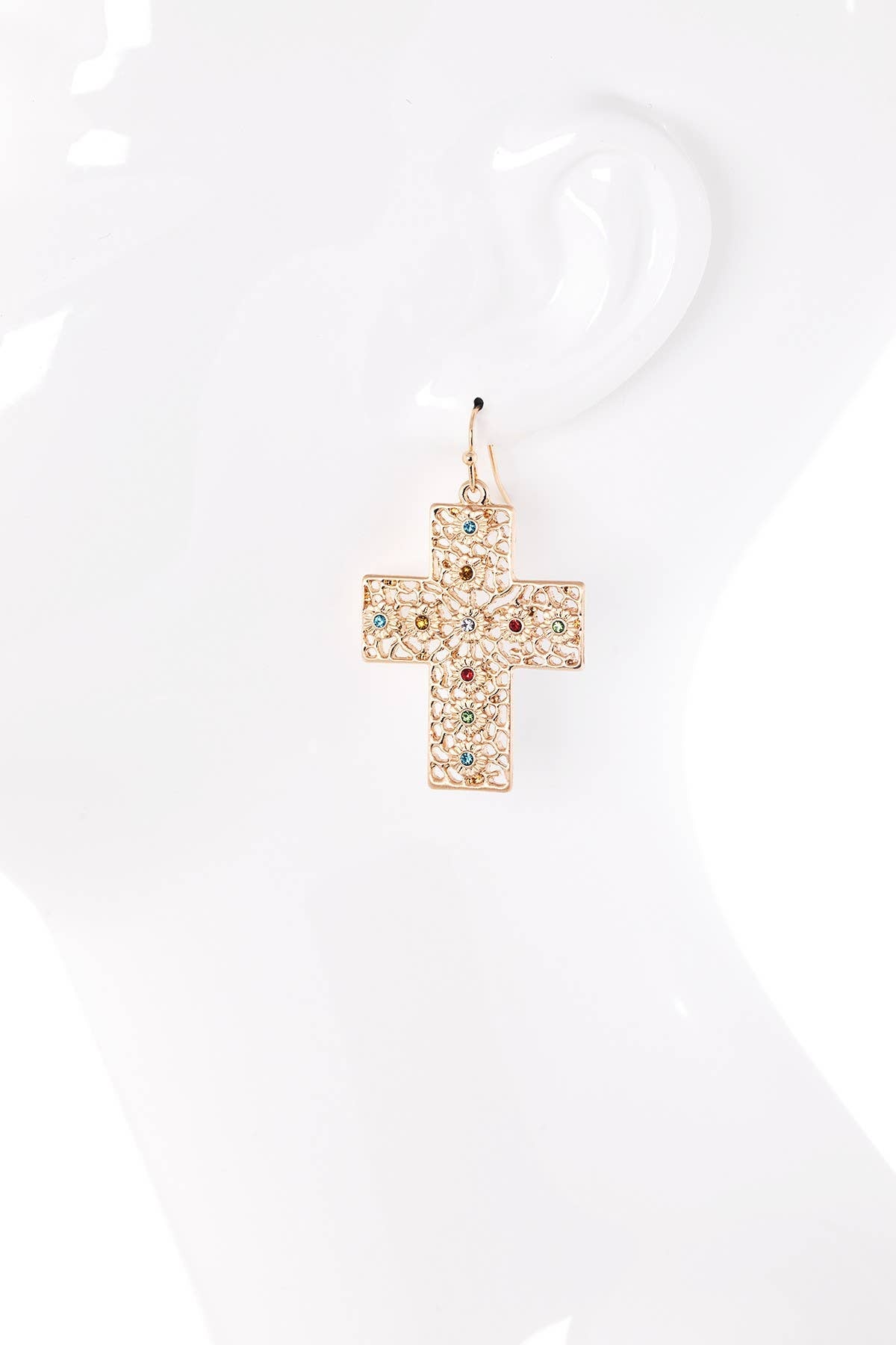 Filigree Cross Earring