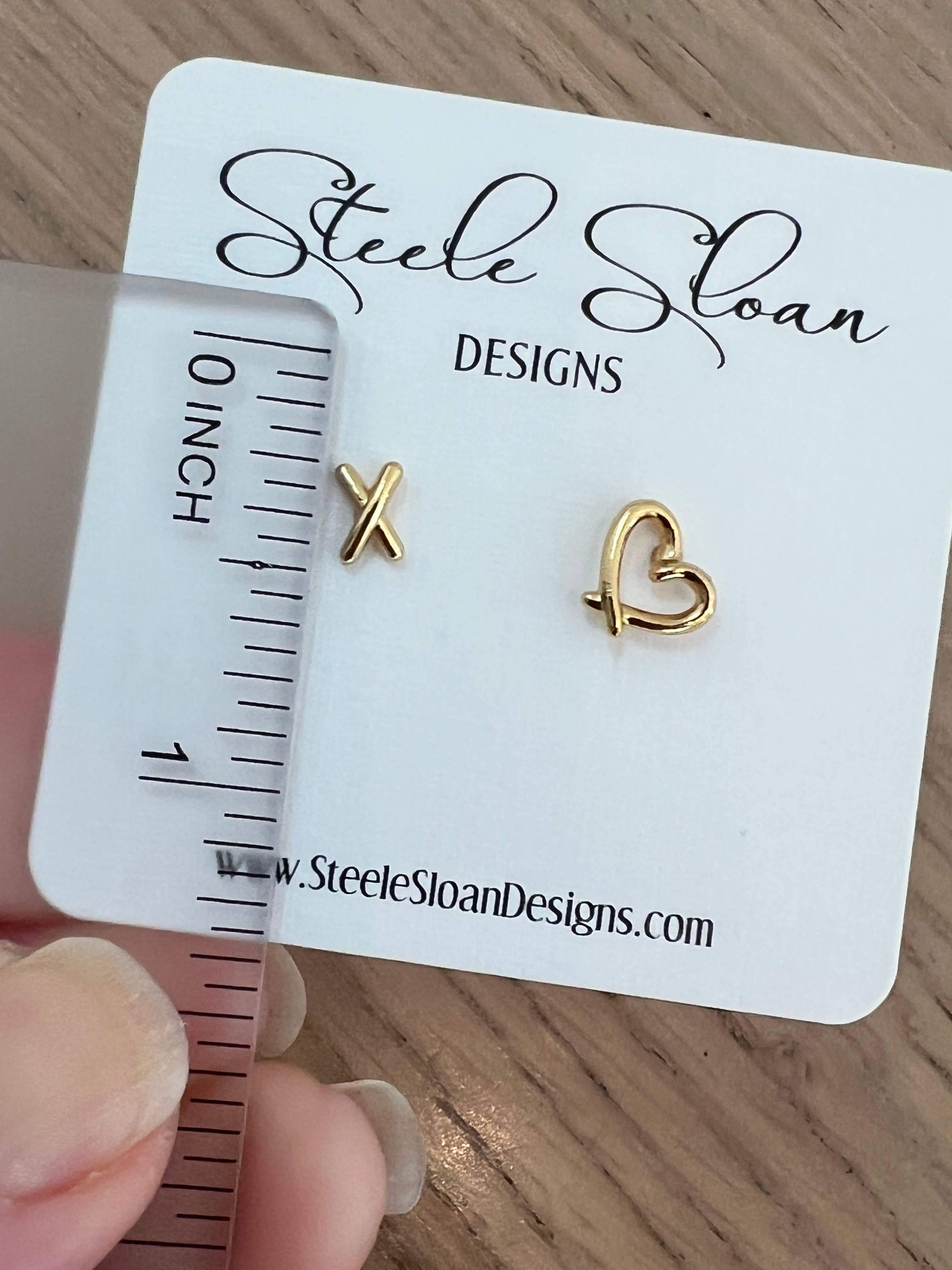Steele Sloan Designs - Cute Valentines Gift Heart Earrings Hypoallergenic Unique