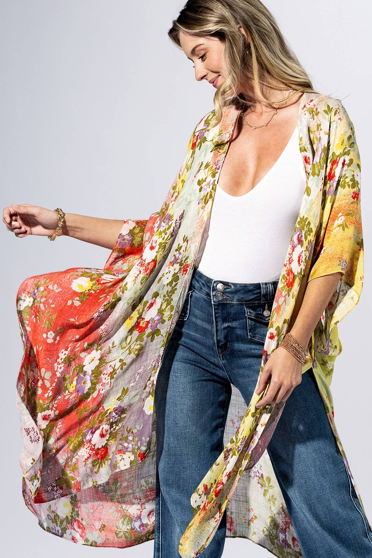 Flower Multi Garden Kimono