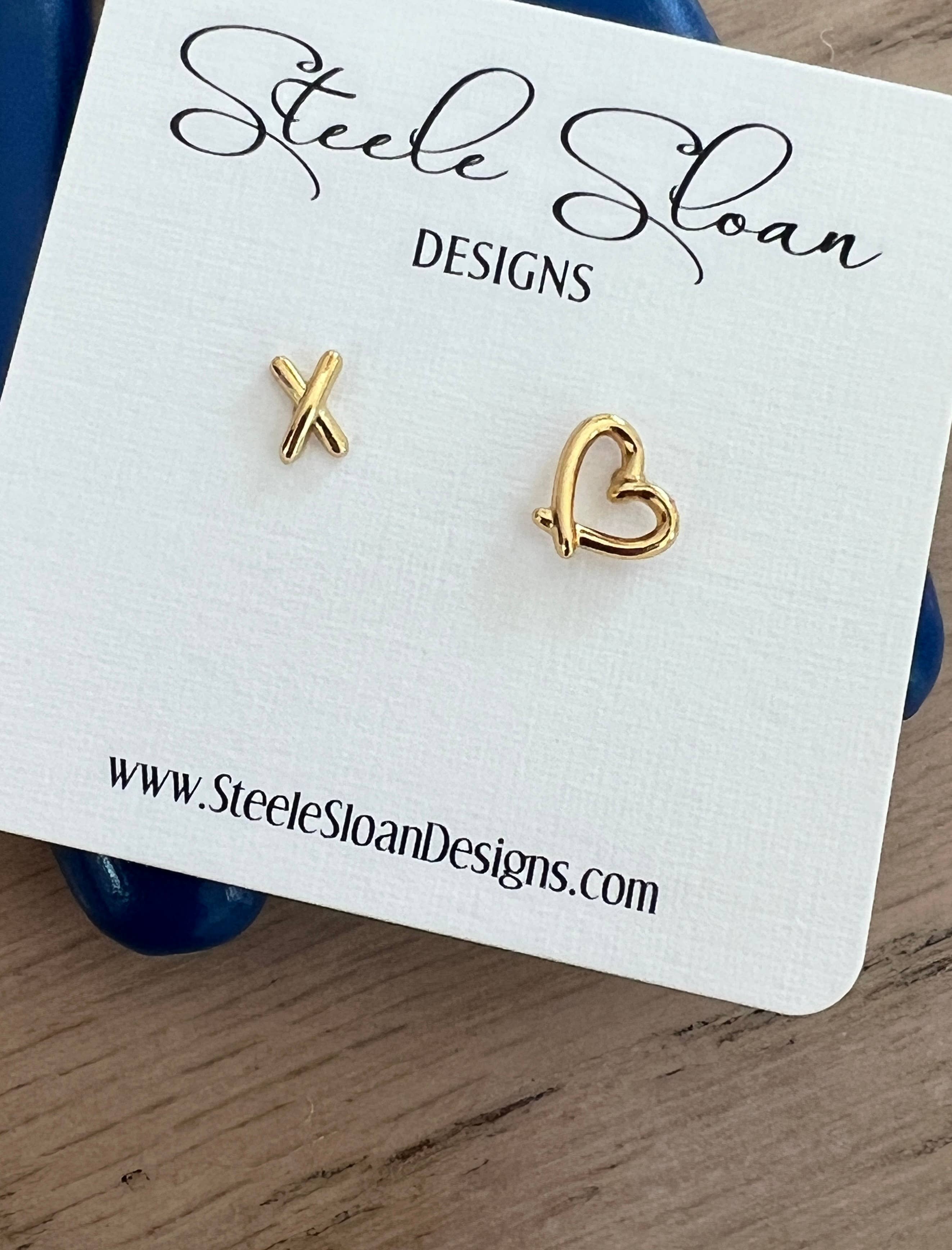 Steele Sloan Designs - Cute Valentines Gift Heart Earrings Hypoallergenic Unique