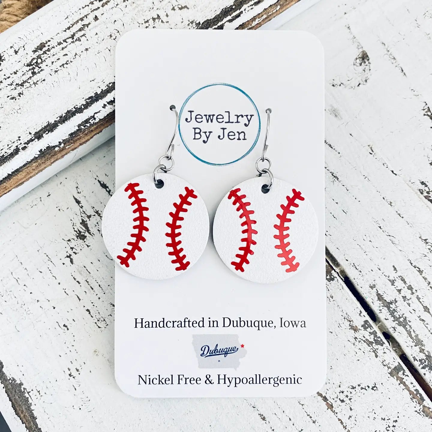 Dangle Baseball Earrings