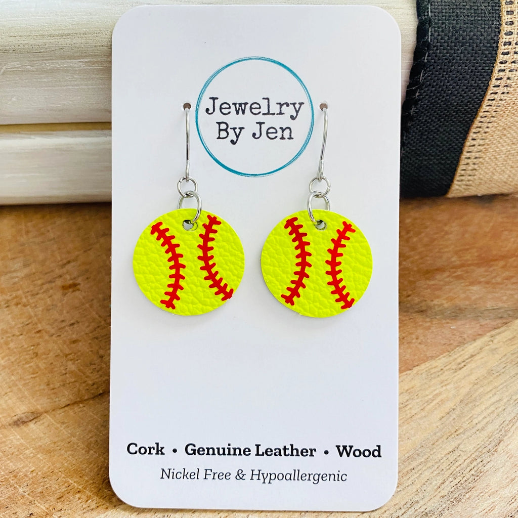 Dangle Softball Earrings