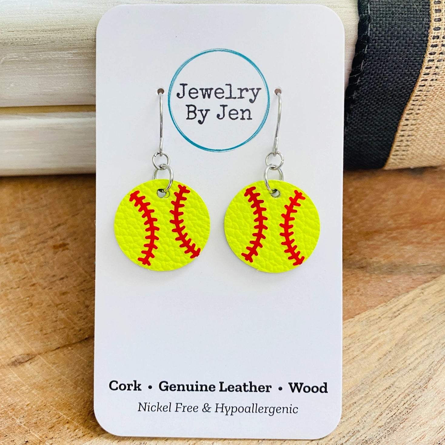 Dangle Softball Earrings
