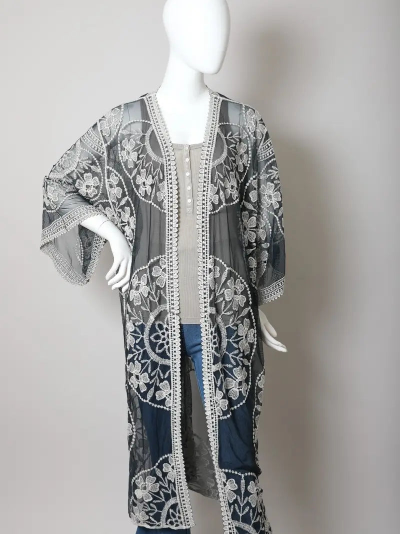 Lightweight Cotton Lace Kimono