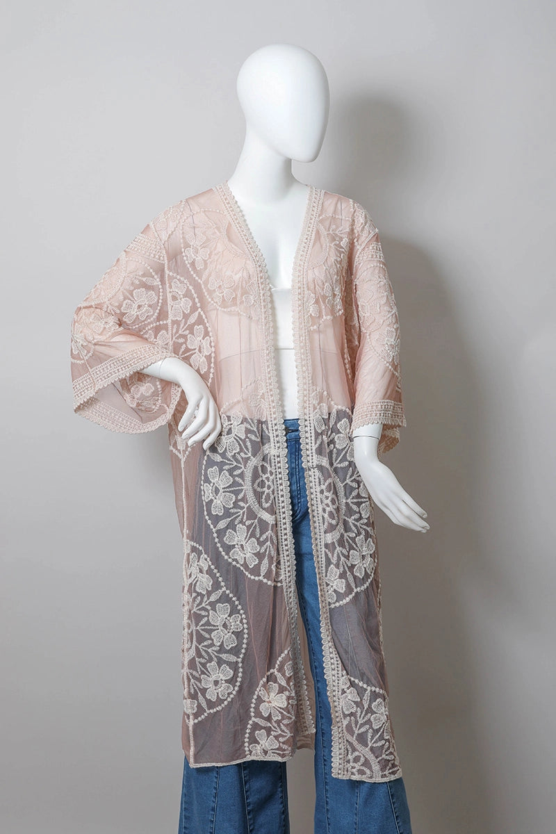 Lightweight Cotton Lace Kimono