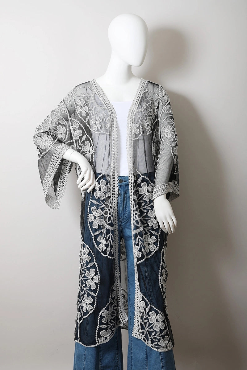 Lightweight Cotton Lace Kimono