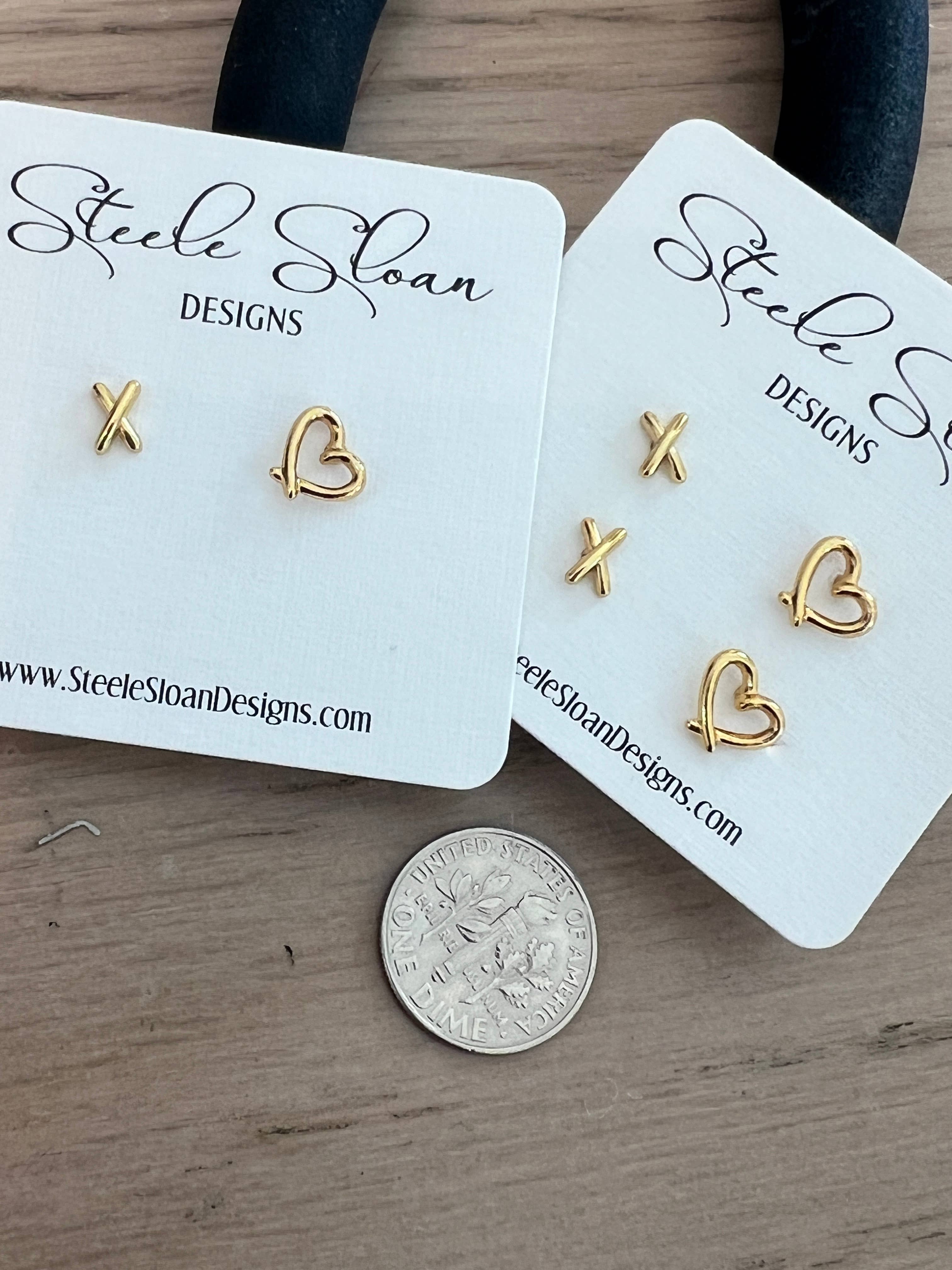 Steele Sloan Designs - Cute Valentines Gift Heart Earrings Hypoallergenic Unique