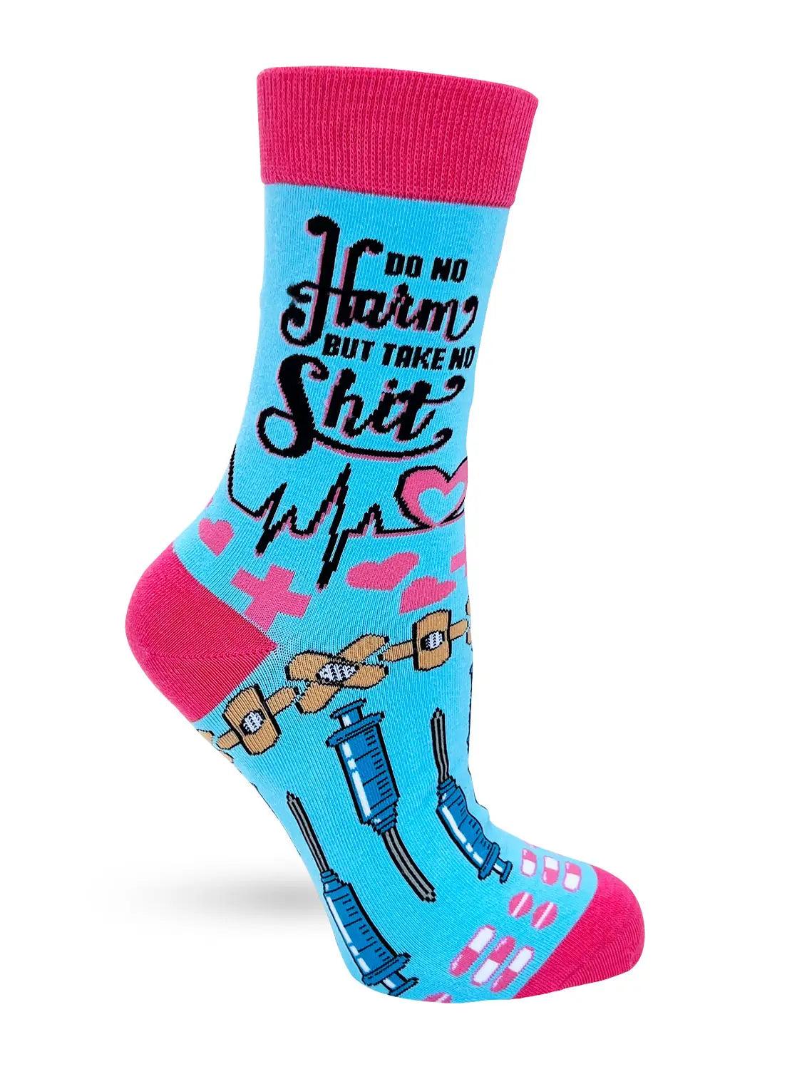 Do No Harm But Take No Shit Women's Crew Socks