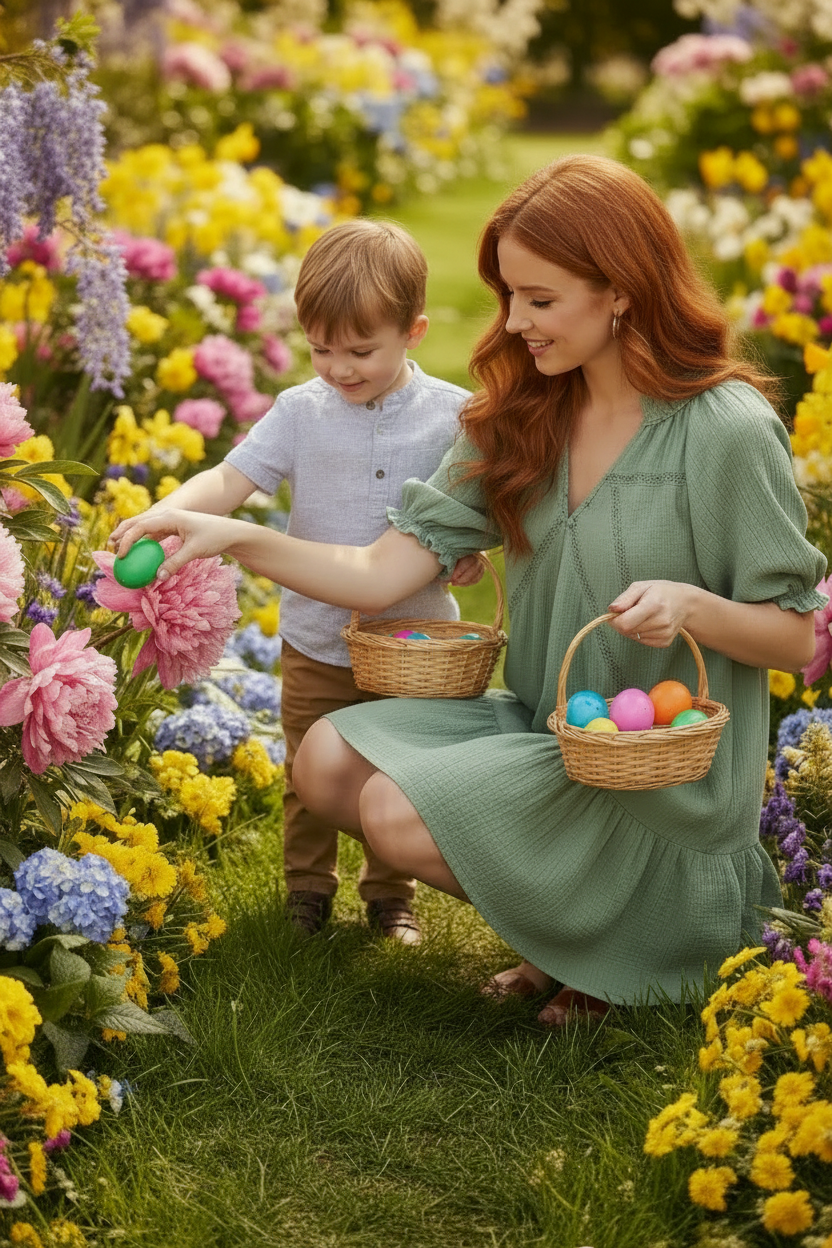 Fewer Flowers Easter Scene