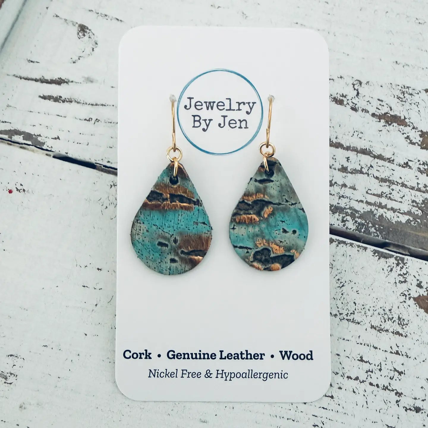 Small Teardrop Earrings: Turquoise Wildwood