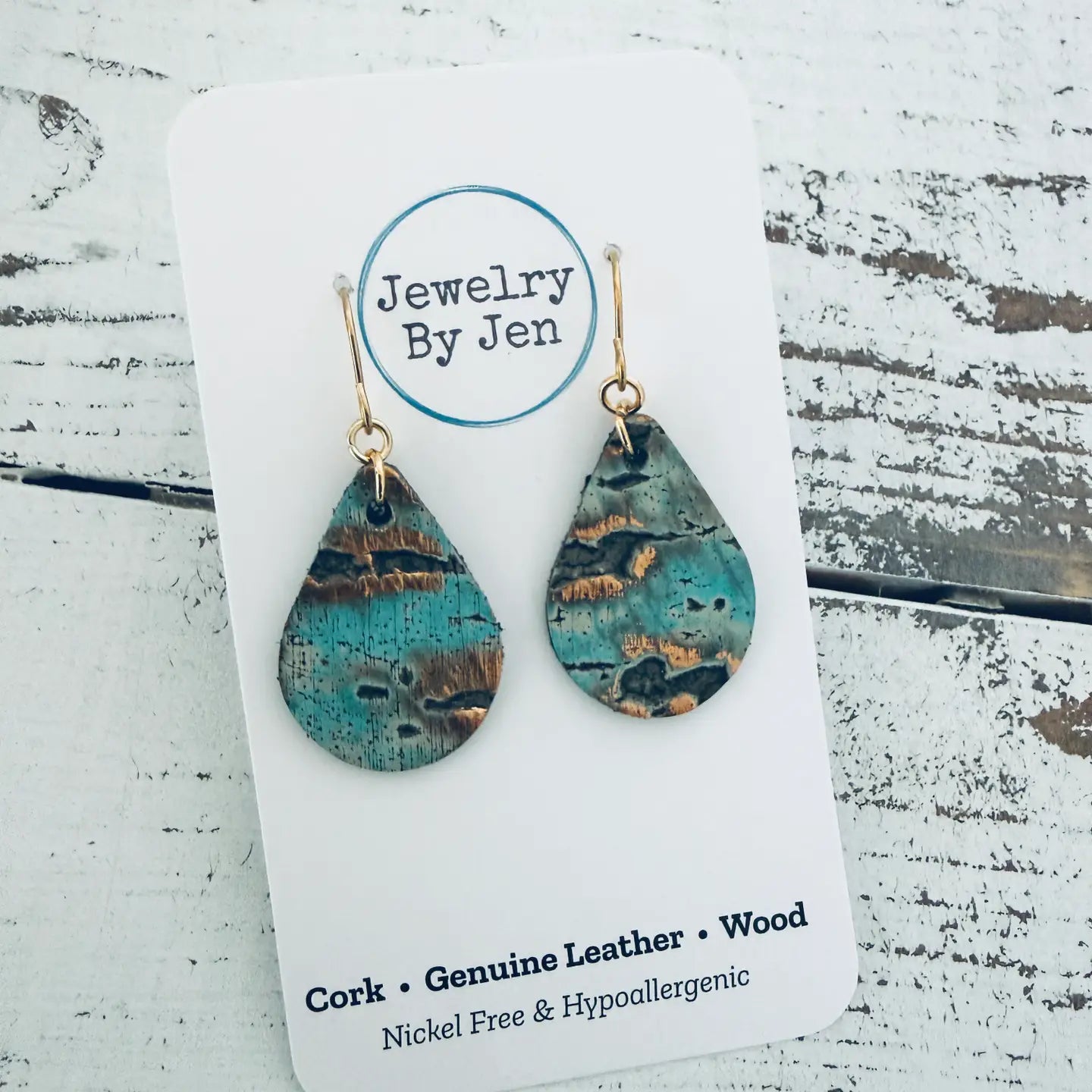 Small Teardrop Earrings: Turquoise Wildwood